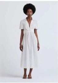 Derek lam Maya Stripe Linen amp Cotton Twist-Front Dress4681012 eBay at eBay